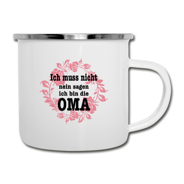 Geburtstagsgeschenk Oma Emaille Tasse - Ich bin die oma Familie Mutter Geschenk Kinder