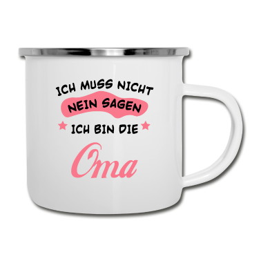 Geburtstagsgeschenk Oma Emaille Tasse - Ich bin die oma Mutter Familie Kinder Geschenk
