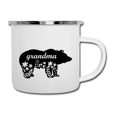 Geburtstagsgeschenk Oma Emaille Tasse - Bär Oma Großmutter Spruch Geschenk
