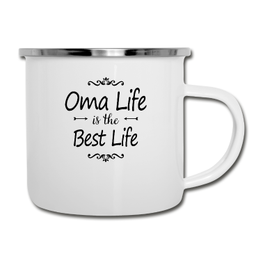 Geburtstagsgeschenk Oma Emaille Tasse - Oma Life Familie Kinder Geschenk