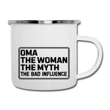 Geburtstagsgeschenk Oma Emaille Tasse - Oma Großmutter Familie Spruch Geschenk