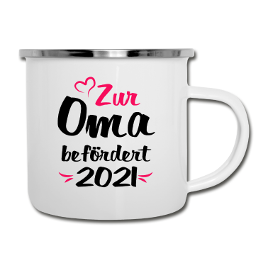 Geburtstagsgeschenk Oma Emaille Tasse - Zur oma befördert Mutter Familie Geschenk