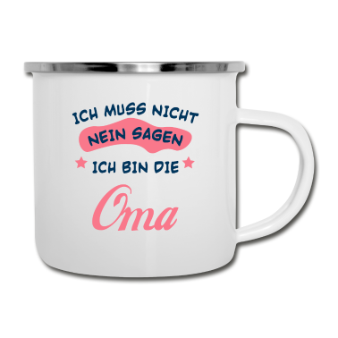 Geburtstagsgeschenk Oma Emaille Tasse - Ich bin die oma Mutter Familie Kinder Geschenk