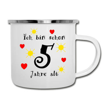 Geburtstagsgeschenk Oma Emaille Tasse - Ich bin schon 5 Jahre Geburtstagsgeschenk Kinder