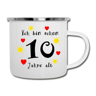 Geburtstagsgeschenk Oma Emaille Tasse - Ich bin schon 10 Jahre Geburtstagsgeschenk Kinder