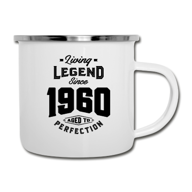 Geburtstagsgeschenk Oma Emaille Tasse - Legende seit 1960 Geburtstagsgeschenk