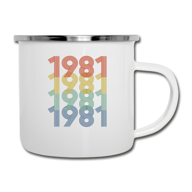 Geburtstagsgeschenk Oma Emaille Tasse - 1981 - Awesome Vintage Style, 40. Geburtstagsgeschenk