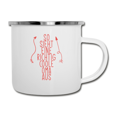 Geburtstagsgeschenk Oma Emaille Tasse - So sieht die beste Oma der Welt aus