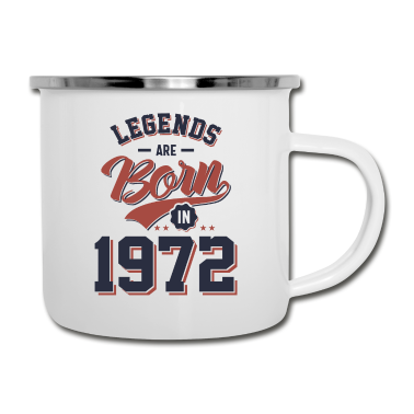 Geburtstagsgeschenk Oma Emaille Tasse - Legenden werden 1972 zum Geburtstagsgeschenk geboren