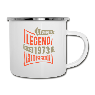 Geburtstagsgeschenk Oma Emaille Tasse - Legende seit 1973 Geburtstagsgeschenk