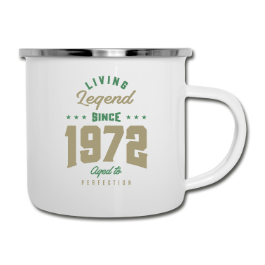 Geburtstagsgeschenk Oma Emaille Tasse - Legenden seit 1972 Geburtstagsgeschenk