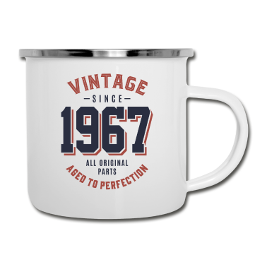 Geburtstagsgeschenk Oma Emaille Tasse - Jahrgang seit 1967 Geburtstagsgeschenk