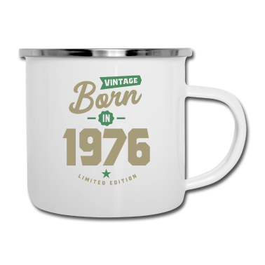 Geburtstagsgeschenk Oma Emaille Tasse - Vintage geboren 1976 Geburtstagsgeschenk