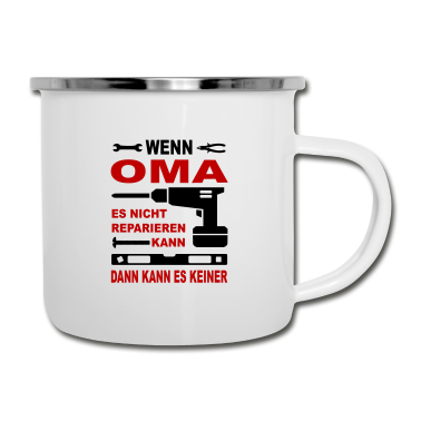 Geburtstagsgeschenk Oma Emaille Tasse - Familie Geschenkidee Geburtstag OMA