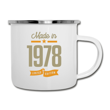 Geburtstagsgeschenk Oma Emaille Tasse - Vintage seit 1978 Geburtstagsgeschenk