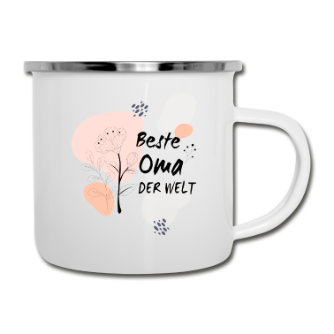 Geburtstagsgeschenk Oma Emaille Tasse - Beste oma der welt Mutter Familie Geschenk