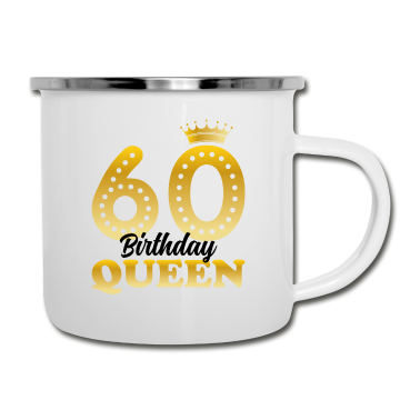 Geburtstagsgeschenk Oma Emaille Tasse - Birthday queen Oma Geschenk Familie Herz
