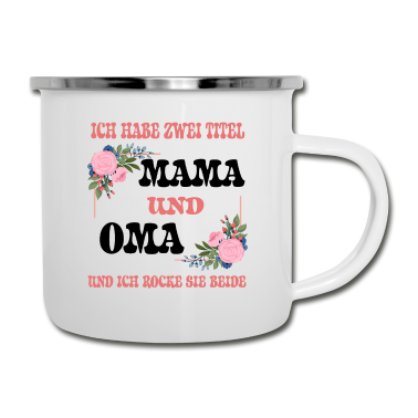 Geburtstagsgeschenk Oma Emaille Tasse - Mama und oma Mutter Familie Geschenk Kinder