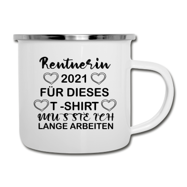 Geburtstagsgeschenk Oma Emaille Tasse - Rentnerin Oma Familie Herz Liebe Geschenk