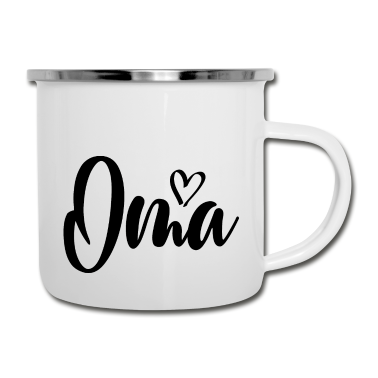 Geburtstagsgeschenk Oma Emaille Tasse - Oma Liebe Familie Herz Frauen Geschenk