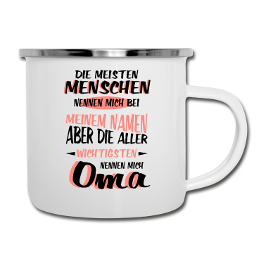Geburtstagsgeschenk Oma Emaille Tasse - Oma Mutter Geschenk Familie Kinder Liebe