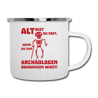 Geburtstagsgeschenk Oma Emaille Tasse - Archäologen Oma Geschenk Liebe Familie Herz