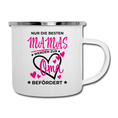 Geburtstagsgeschenk Oma Emaille Tasse - Oma befördert Geschenk Liebe Familie Herz
