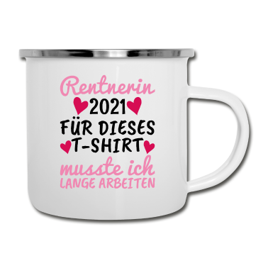 Geburtstagsgeschenk Oma Emaille Tasse - Rentnerin Oma Liebe Geschenk Familie Herz