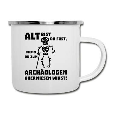 Geburtstagsgeschenk Oma Emaille Tasse - Archäologen Oma Geschenk Liebe Familie Herz