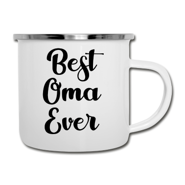 Geburtstagsgeschenk Oma Emaille Tasse - Best Oma Ever Großmutter Spruch Geschenk