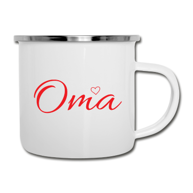 Geburtstagsgeschenk Oma Emaille Tasse - Oma Herz Liebe Geschenk Frau Familie