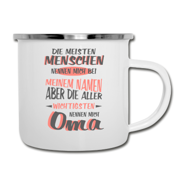 Geburtstagsgeschenk Oma Emaille Tasse - Oma Mutter Geschenk Familie Kinder Liebe