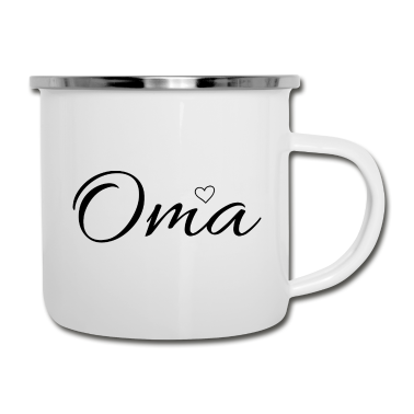 Geburtstagsgeschenk Oma Emaille Tasse - Oma Herz Liebe Geschenk Frau Familie