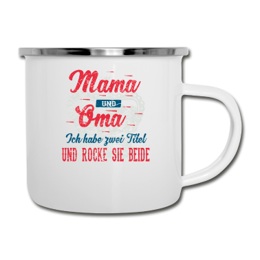 Geburtstagsgeschenk Oma Emaille Tasse - Geschenke für Mama Oma Mutter Muttertag