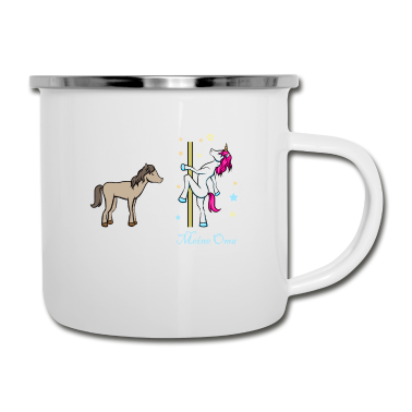 Geburtstagsgeschenk Oma Emaille Tasse - Einhorn Pferd Meine Oma Geschenk Liebe Beste