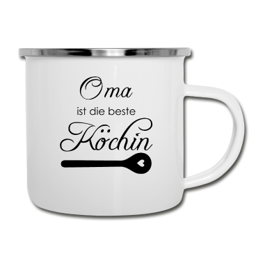 Geburtstagsgeschenk Oma Emaille Tasse - Beste Köchin Kochen Oma Geschenk