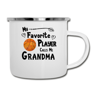 Geburtstagsgeschenk Oma Emaille Tasse - Basketball Mein Lieblingsspieler nennt mich Oma