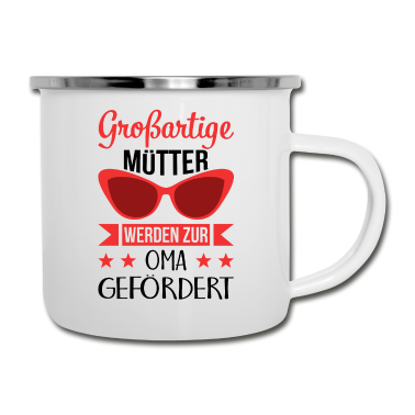 Geburtstagsgeschenk Oma Emaille Tasse - Großartige Mütter werden zur Oma gefördet