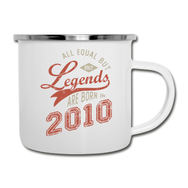 Geburtstagsgeschenk Oma Emaille Tasse - Geburtstag 11 Jahre LEGENDS ARE BORN IN 2010