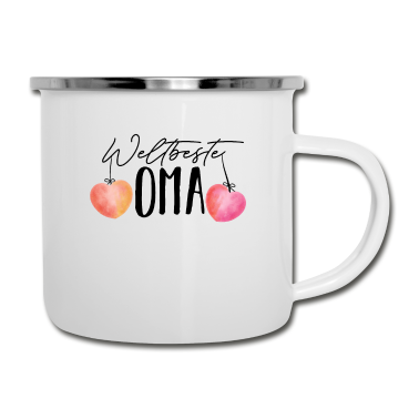 Geburtstagsgeschenk Oma Emaille Tasse - Weltbeste Oma Geschenk Omi Großeltern