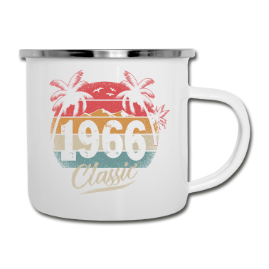 Geburtstagsgeschenk Oma Emaille Tasse - Geburtstag 55 Jahre 1966 classic geschenk 55 Jahre