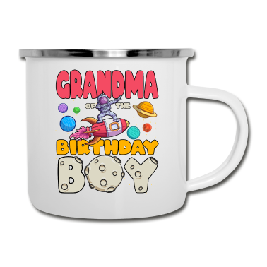 Geburtstagsgeschenk Oma Emaille Tasse - Oma des Dabbing Astronaut Geburtstagsjungen Matc