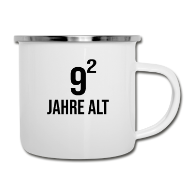 Geburtstagsgeschenk Oma Emaille Tasse - 81 Jahre alt Mathematik Geburtstagsgeschenk