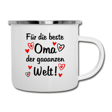 Geburtstagsgeschenk Oma Emaille Tasse - Beste Oma Tasse Geschenk Geburtstag