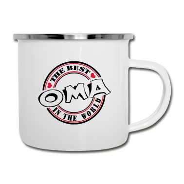 Geburtstagsgeschenk Oma Emaille Tasse - Oma The best in the world .../+