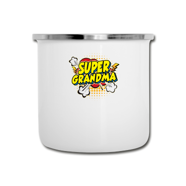 Geburtstagsgeschenk Oma Emaille Tasse - Super Oma 01