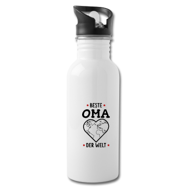 Geburtstagsgeschenk Oma Trinkflasche - Beste Oma der Welt Herz Weltkarte Oma Großmutter