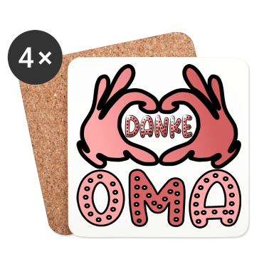 Geburtstagsgeschenk Oma Untersetzer - DANKE OMA HERZEN VERSCHENKE LIEBE
