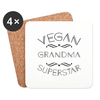 Geburtstagsgeschenk Oma Untersetzer - CUTE FUNNY VEGAN GRANDMA SUPERSTAR GIFT VEGANE OMA