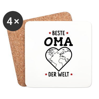 Geburtstagsgeschenk Oma Untersetzer - Beste Oma der Welt Herz Weltkarte Oma Großmutter